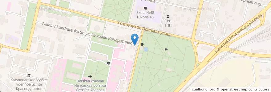 Mapa de ubicacion de Ozzie Pizza en Rusia, Южный Федеральный Округ, Krai De Krasnodar, Городской Округ Краснодар.