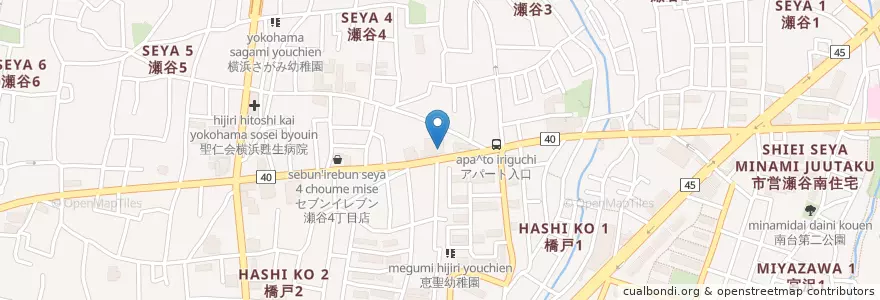 Mapa de ubicacion de 瀬谷郵便局 en Japan, Präfektur Kanagawa, Yokohama, 瀬谷区.