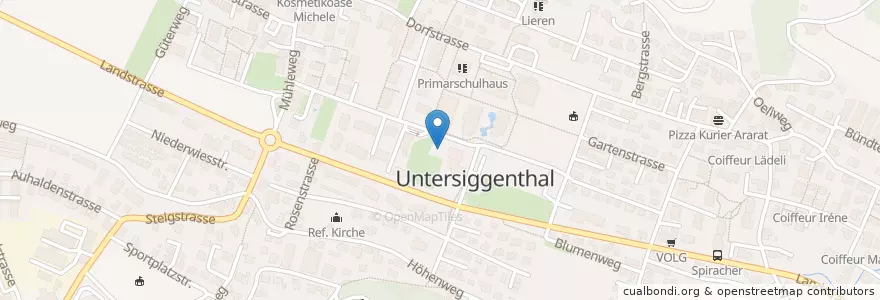 Mapa de ubicacion de Entsorgungsplatz beim Gemeindehaus en İsviçre, Aargau, Bezirk Baden, Untersiggenthal.