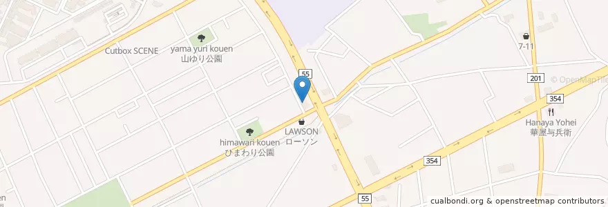 Mapa de ubicacion de 常陽銀行 en 日本, 茨城県, 筑波市.