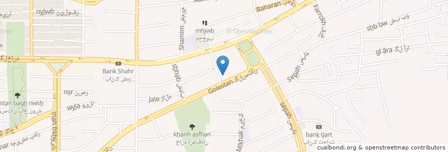 Mapa de ubicacion de داروخانه آبان en Иран, Исфахан, شهرستان اصفهان, بخش مرکزی شهرستان اصفهان, اصفهان.