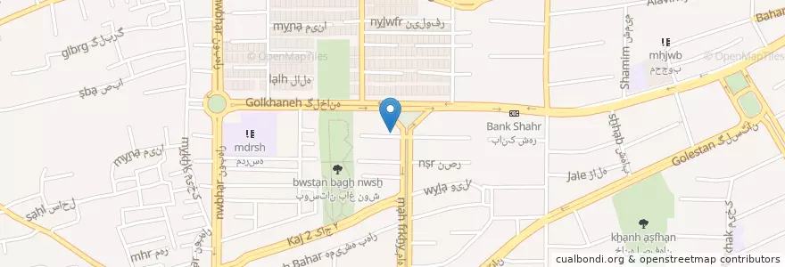 Mapa de ubicacion de بانک ملی en Иран, Исфахан, شهرستان اصفهان, بخش مرکزی شهرستان اصفهان, اصفهان.