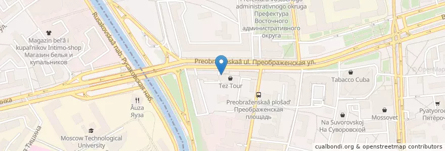 Mapa de ubicacion de Московский кредитный банк en Russie, District Fédéral Central, Moscou, Восточный Административный Округ, Район Преображенское.
