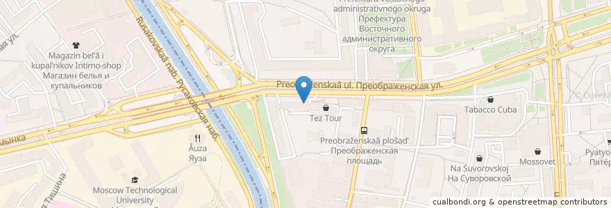 Mapa de ubicacion de Райффайзен en Rusland, Centraal Federaal District, Moskou, Восточный Административный Округ, Район Преображенское.