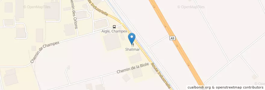 Mapa de ubicacion de Shalimar en Suíça, Vaud, District D'Aigle, Aigle.