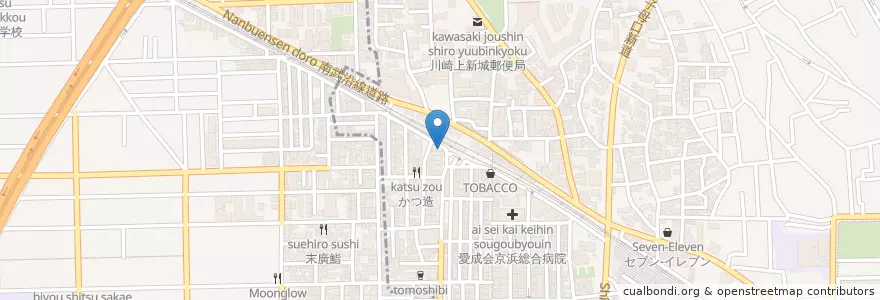 Mapa de ubicacion de 新城形成外科皮フ科クリニック en 일본, 가나가와현, 川崎市, 中原区.