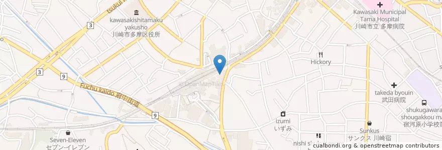 Mapa de ubicacion de さくらい歯科 en 일본, 가나가와현, 川崎市, 多摩区.