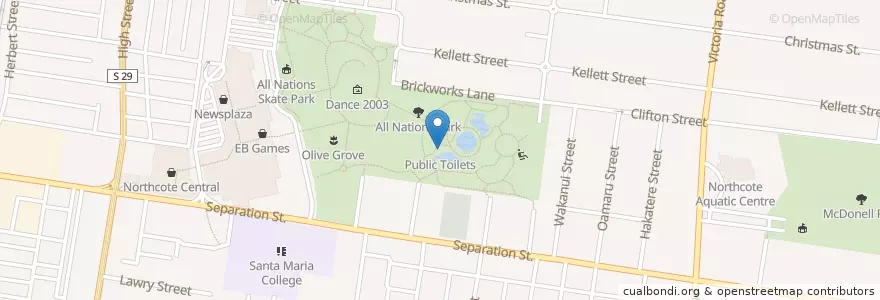 Mapa de ubicacion de Public Toilets en استرالیا, Victoria, City Of Darebin.