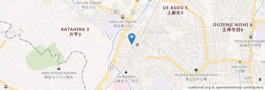 Mapa de ubicacion de 沖ノ谷戸カフェ en Japan, Präfektur Kanagawa, 川崎市, 麻生区.