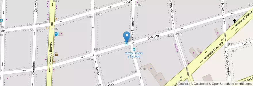 Mapa de ubicacion de 139 - Virrey Liniers en Аргентина, Буэнос-Айрес, Comuna 5, Comuna 4, Буэнос-Айрес.
