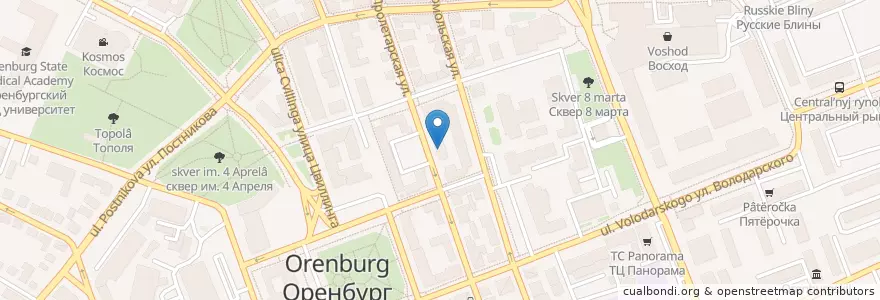 Mapa de ubicacion de столовая ведомственная en Rusia, Приволжский Федеральный Округ, Óblast De Oremburgo, Городской Округ Оренбург.