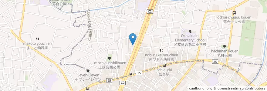 Mapa de ubicacion de 上落合歯科クリニック en Japonya, 東京都, 中野区, 新宿区.