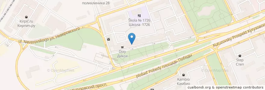 Mapa de ubicacion de ВТБ en Russland, Föderationskreis Zentralrussland, Moskau, Westlicher Verwaltungsbezirk, Район Дорогомилово.