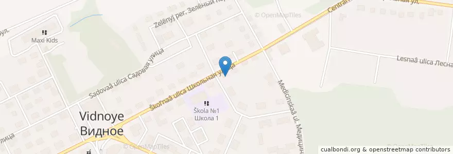 Mapa de ubicacion de Видновский противотуберкулезный диспансер en Russia, Central Federal District, Moscow Oblast, Leninsky District.