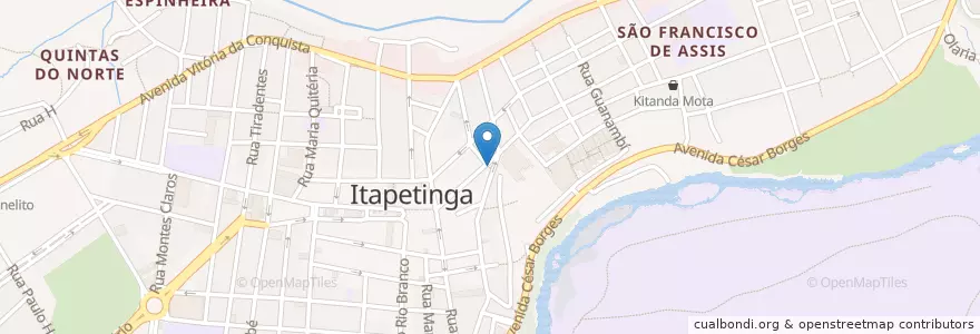 Mapa de ubicacion de Camelós en Brazilië, Regio Noordoost, Bahia, Região Geográfica Intermediária De Vitória Da Conquista, Microrregião De Itapetinga, Itapetinga.