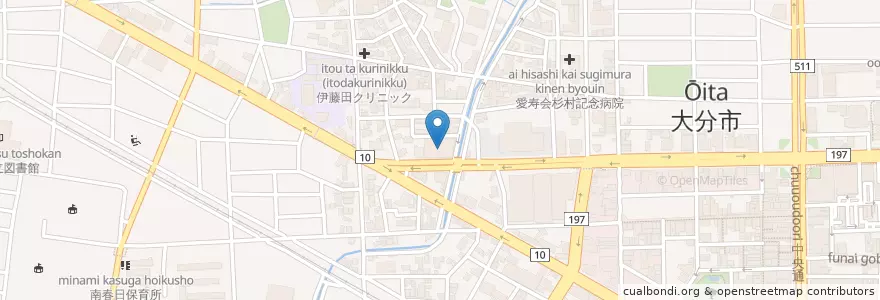 Mapa de ubicacion de アイネス en Japon, Préfecture D'Ōita, 大分市.