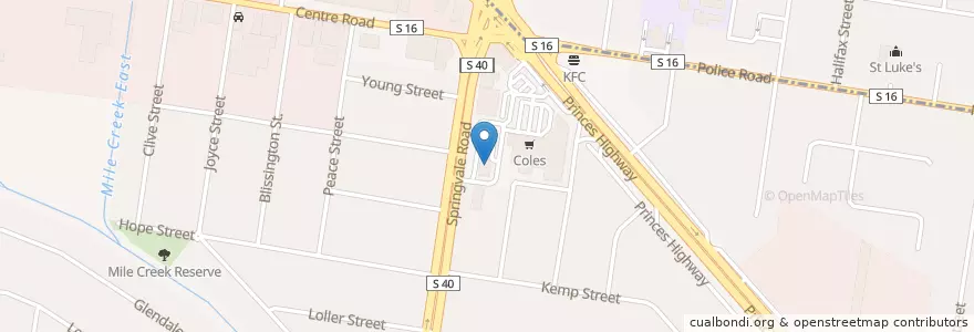 Mapa de ubicacion de Pizza Hut en Australie, Victoria, City Of Greater Dandenong.