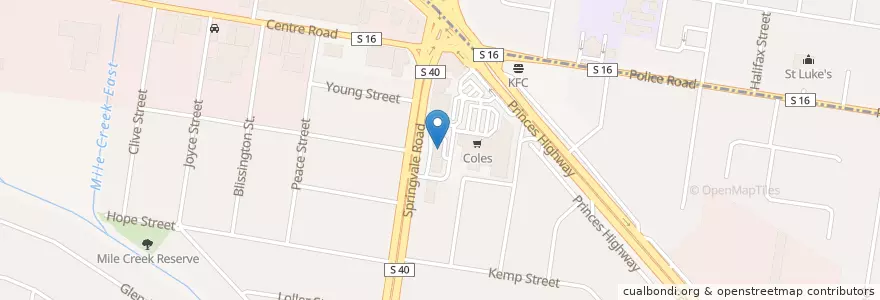 Mapa de ubicacion de Hungry Jacks en Australia, Victoria, City Of Greater Dandenong.