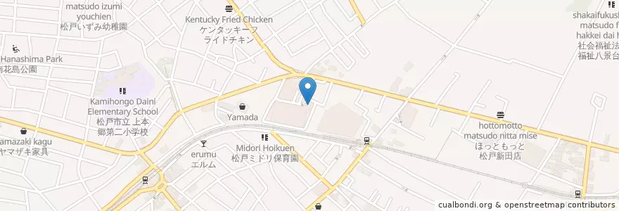 Mapa de ubicacion de いそざき歯科 en Japon, Préfecture De Chiba, 松戸市.