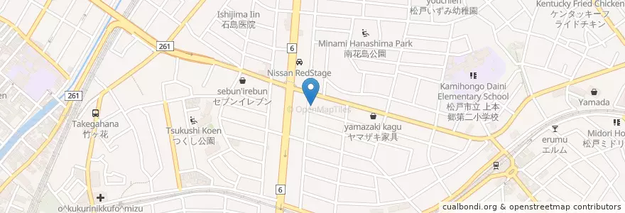 Mapa de ubicacion de 百楽門 en اليابان, 千葉県, 松戸市.