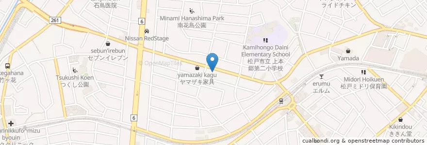 Mapa de ubicacion de エビス薬局 en Japonya, 千葉県, 松戸市.