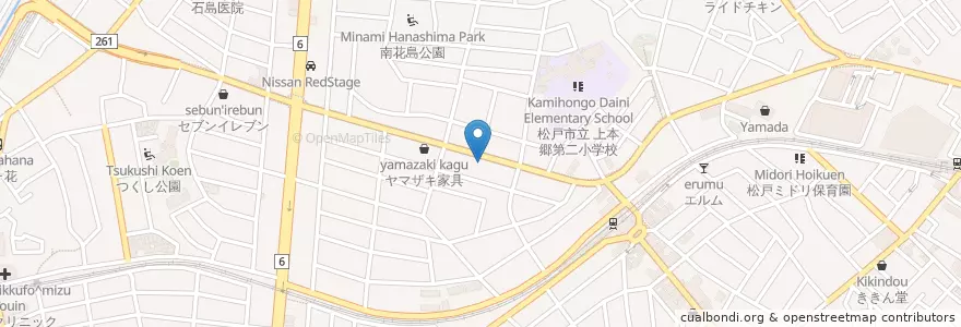 Mapa de ubicacion de Cosmo en 일본, 지바현, 松戸市.