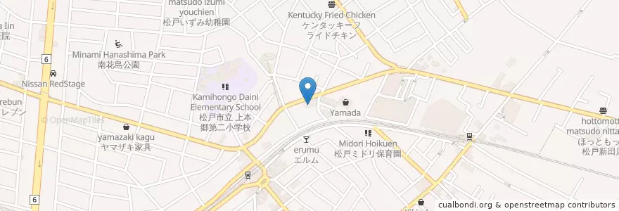 Mapa de ubicacion de 炭火焼肉 松林苑 en Japon, Préfecture De Chiba, 松戸市.