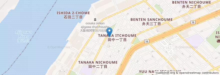 Mapa de ubicacion de 田中保育所 en Japón, Prefectura De Osaka, Osaka, 港区.