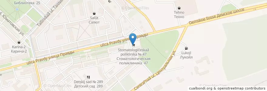 Mapa de ubicacion de Стоматологическая поликлиника № 47 en ロシア, 沿ヴォルガ連邦管区, バシコルトスタン共和国, ウファ管区.