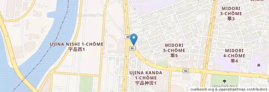 Mapa de ubicacion de 鉄焼 将 (Tetsuyaki Show) en اليابان, 広島県, هيروشيما, 南区.