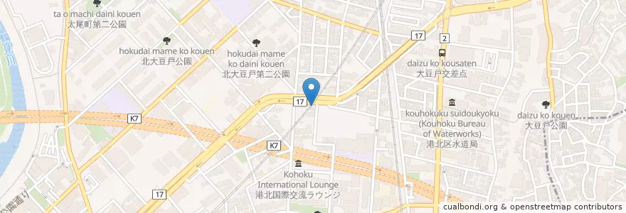 Mapa de ubicacion de CAMPANA en 日本, 神奈川縣, 横滨市, 港北区.
