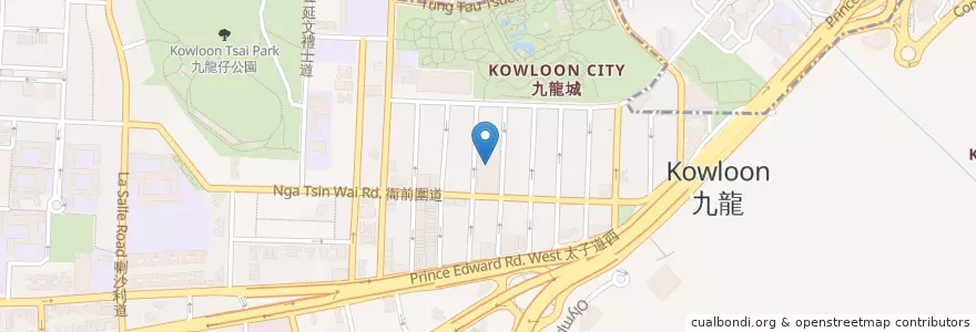 Mapa de ubicacion de 九龍城街市 Kowloon City Market en China, Cantão, Hong Kong, Kowloon, Novos Territórios, 九龍城區 Kowloon City District.