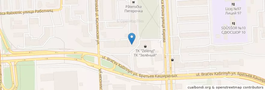 Mapa de ubicacion de Челиндбанк en 俄罗斯/俄羅斯, Уральский Федеральный Округ, 车里雅宾斯克州, Челябинский Городской Округ.