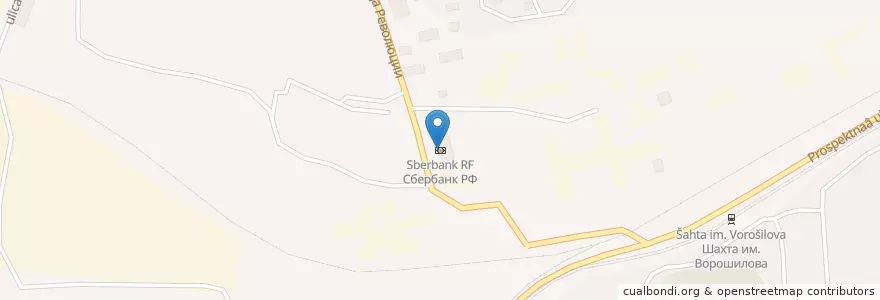 Mapa de ubicacion de Сбербанк РФ en ロシア, シベリア連邦管区, ケメロヴォ州, プロコピエフスキー地区, プロコピエフスキー管区.