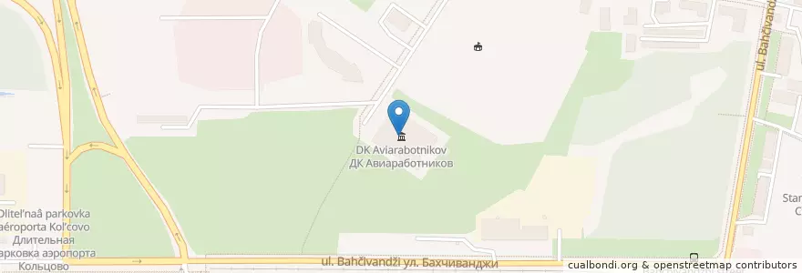 Mapa de ubicacion de ДК Авиаработников en Russie, District Fédéral De L'Oural, Oblast De Sverdlovsk, Городской Округ Екатеринбург.