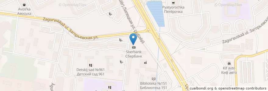 Mapa de ubicacion de Отделение связи №115547 en Rusia, Distrito Federal Central, Москва, Район Бирюлёво Восточное.