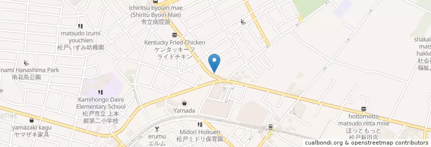 Mapa de ubicacion de カフェ まめは en 日本, 千葉県, 松戸市.