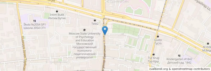 Mapa de ubicacion de Кофе Хауз en Russland, Föderationskreis Zentralrussland, Moskau, Zentraler Verwaltungsbezirk, Мещанский Район.