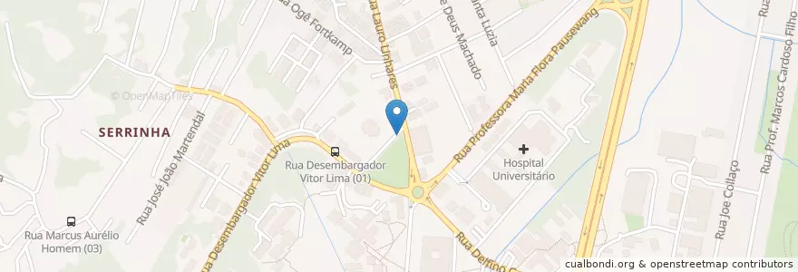 Mapa de ubicacion de Taxi Trindade en 巴西, 南部, 圣卡塔琳娜, Microrregião De Florianópolis, Região Geográfica Intermediária De Florianópolis, 弗洛里亚诺波利斯.