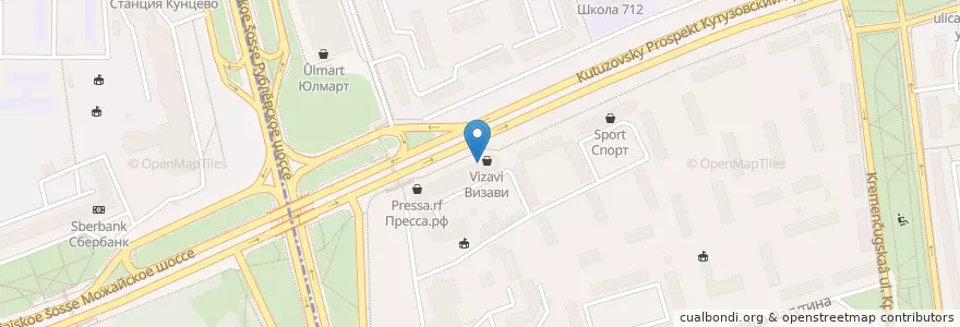 Mapa de ubicacion de Сбербанк en Rusland, Centraal Federaal District, Moskou, Западный Административный Округ, Район Фили-Давыдково.