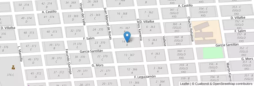 Mapa de ubicacion de 14 - 367 B en Argentina, Salta, Capital, Municipio De Salta, Salta.