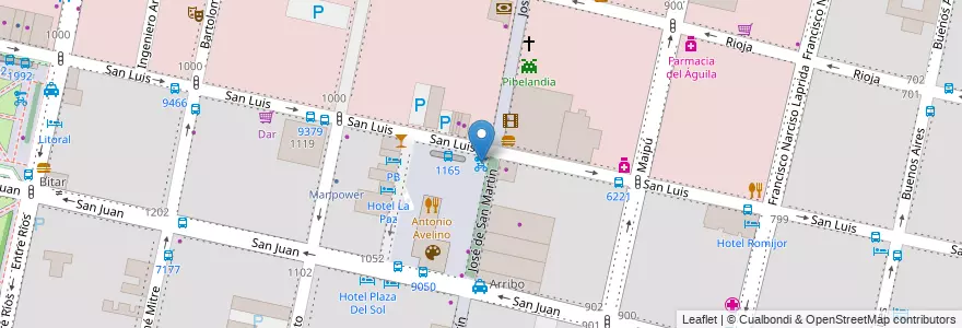 Mapa de ubicacion de 14 - Plaza Montenegro en Argentinië, Santa Fe, Departamento Rosario, Municipio De Rosario, Rosario.