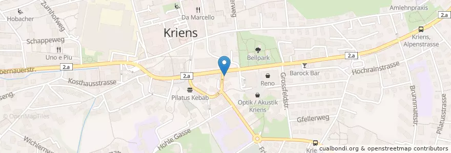 Mapa de ubicacion de Bäckerei Habermacher en Suisse, Lucerne, Kriens.