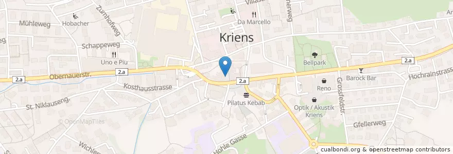 Mapa de ubicacion de Bettys Bistro en Schweiz/Suisse/Svizzera/Svizra, Luzern, Kriens.