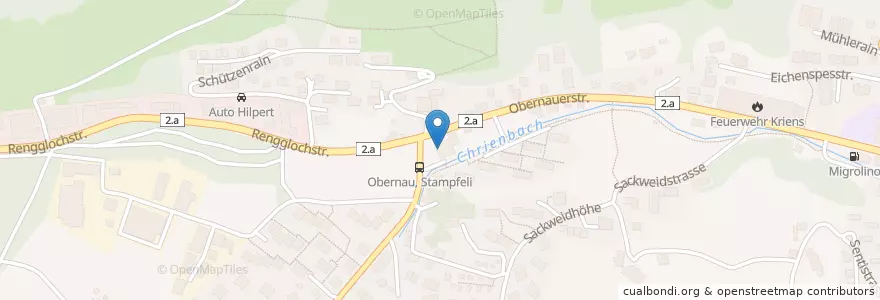 Mapa de ubicacion de Restaurant Obernau en Switzerland, Luzern, Kriens.