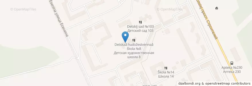 Mapa de ubicacion de Детская художественная школа №8 en ロシア, シベリア連邦管区, ケメロヴォ州, プロコピエフスキー地区, プロコピエフスキー管区.