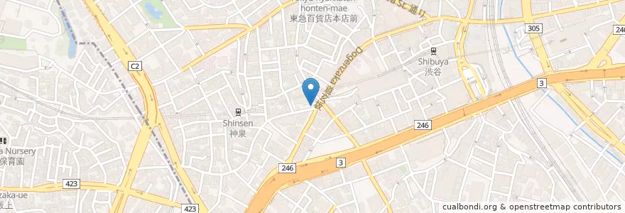 Mapa de ubicacion de 道玄坂上交番 en Japan, 東京都, 渋谷区.