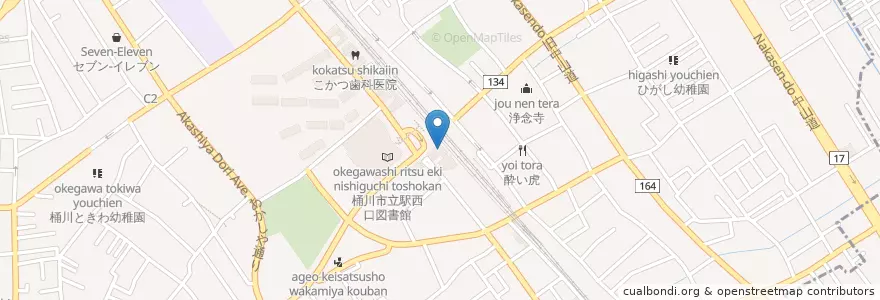 Mapa de ubicacion de 三井住友銀行 桶川支店 en Japan, Präfektur Saitama, 桶川市.