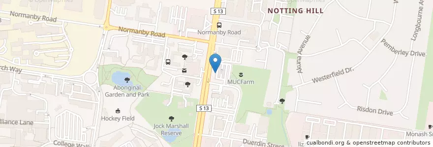 Mapa de ubicacion de Bicycle Lockers en Avustralya, Victoria, City Of Monash.