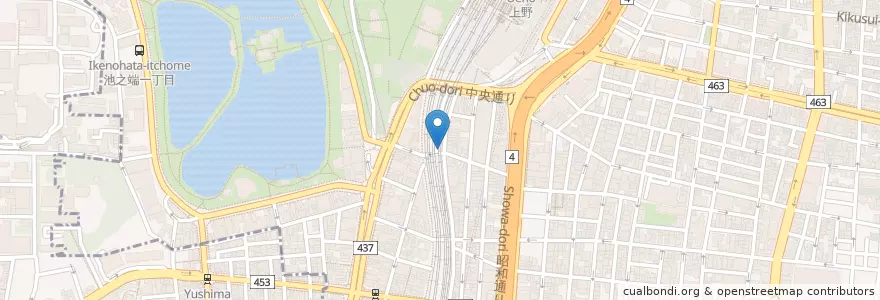 Mapa de ubicacion de Yakitori Bunraku en 일본, 도쿄도, 다이토구.